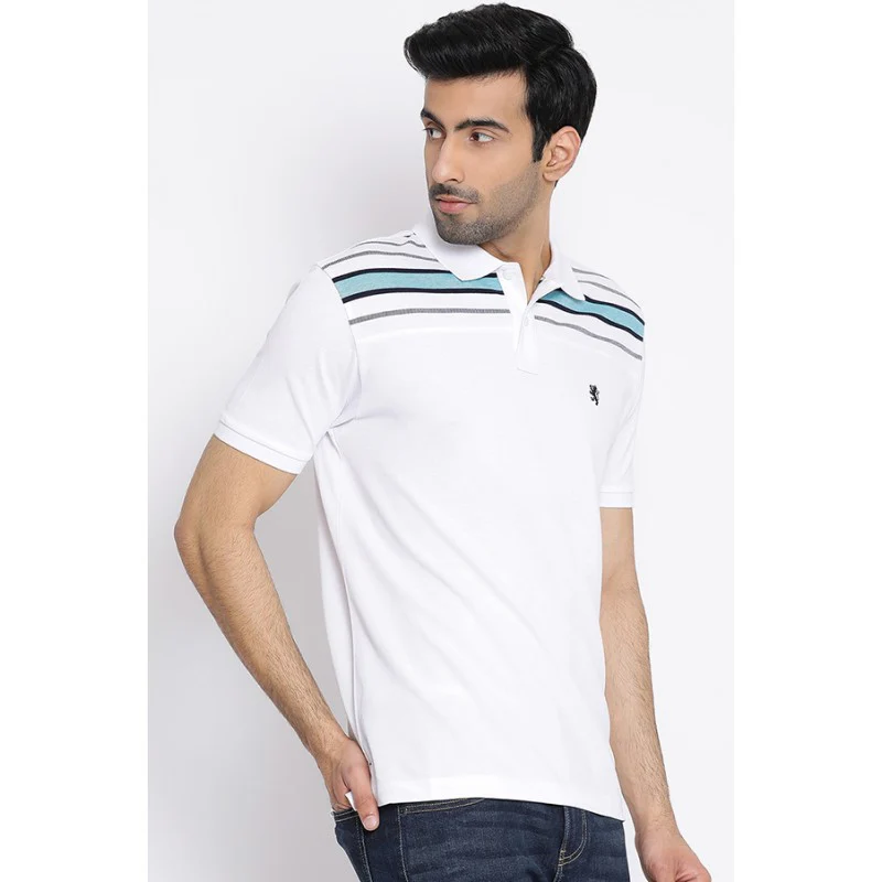 Men's White Collared T-Shirt - Image 3