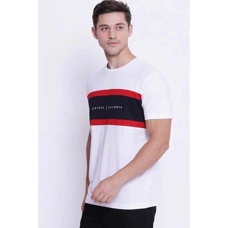 Men's White Round Neck T-Shirt - Image 2