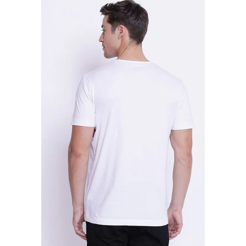 Men's White Round Neck T-Shirt - Image 3