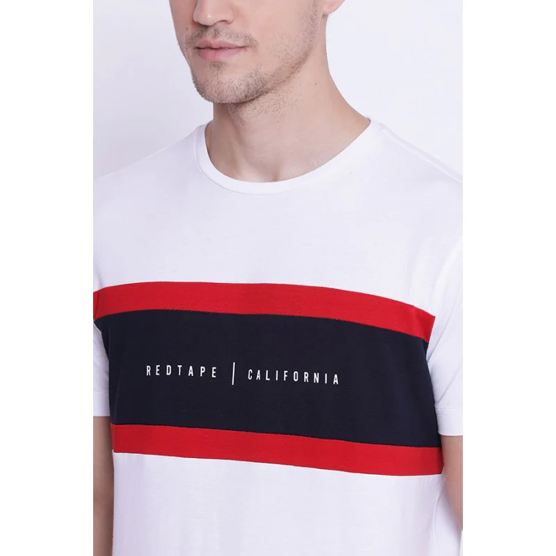 Men's White Round Neck T-Shirt - Image 4