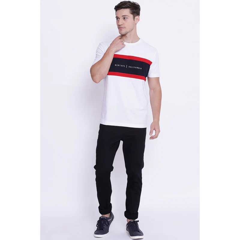 Men's White Round Neck T-Shirt - Image 5