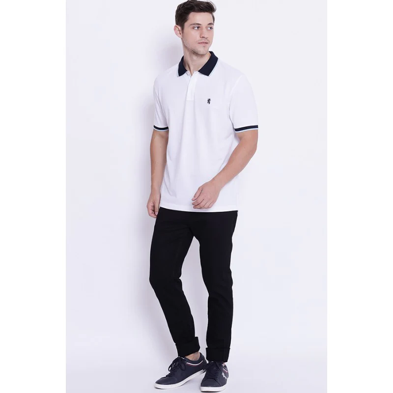 Men's White CollaRed T-Shirt - Image 5