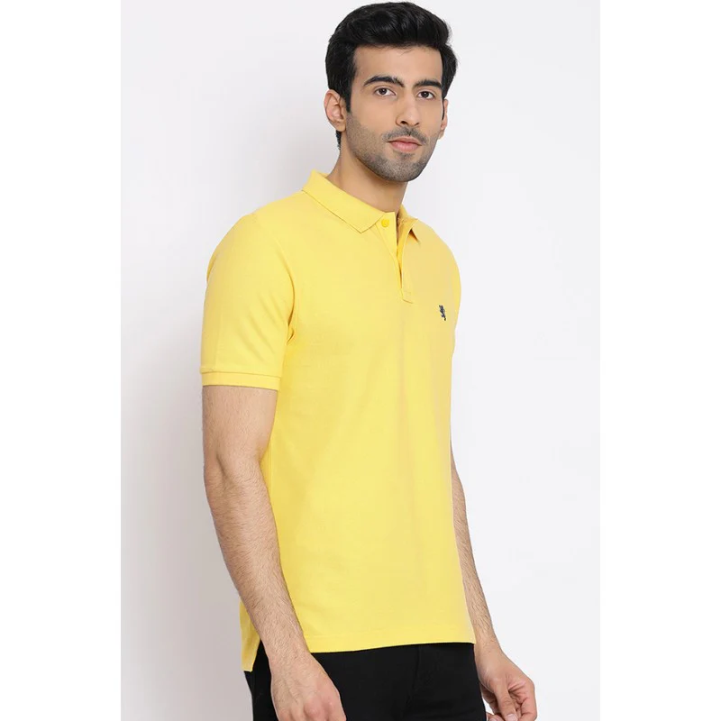 Men's Yellow Collared T-Shirt - Image 3