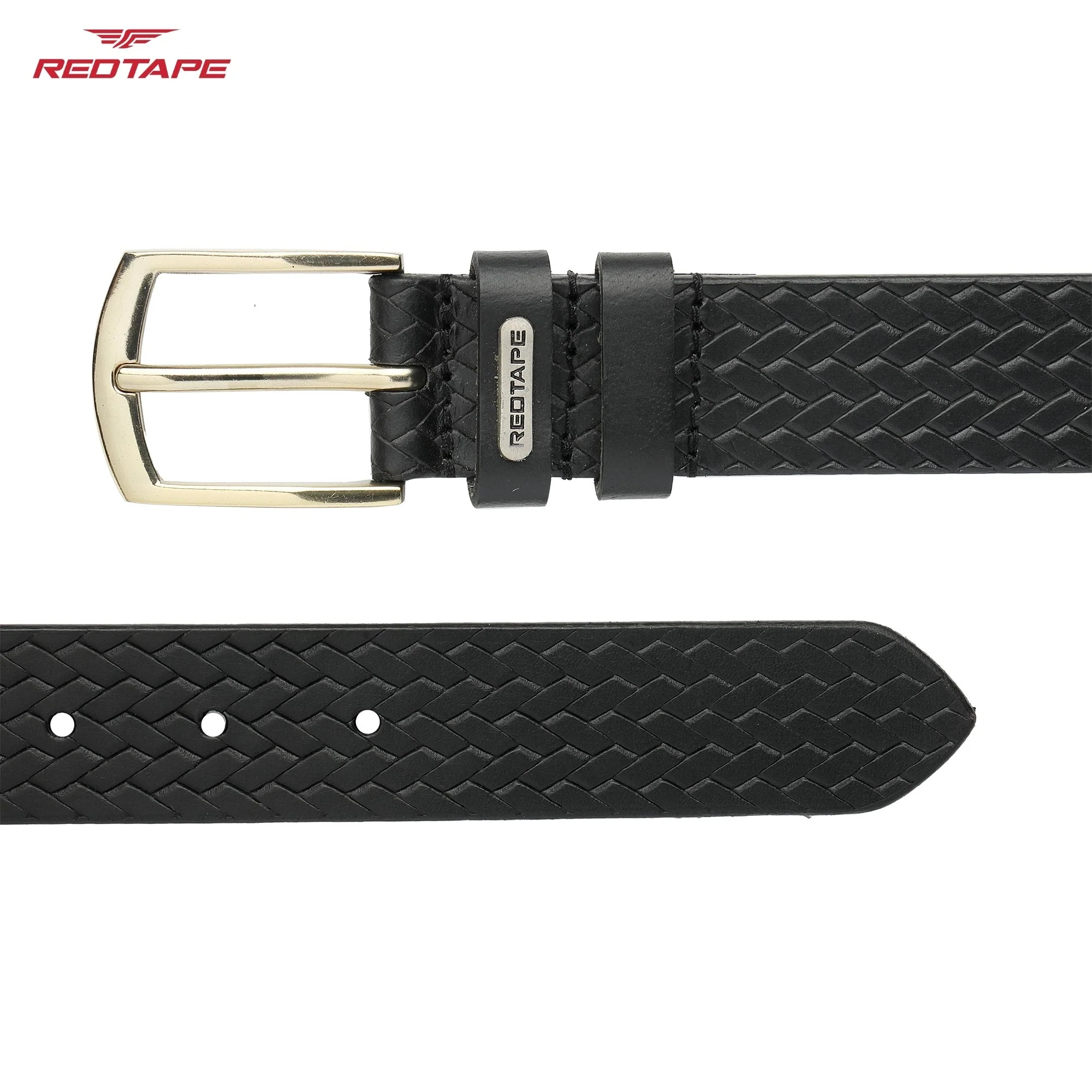 Men's Black Casual Leather Belt - Image 5