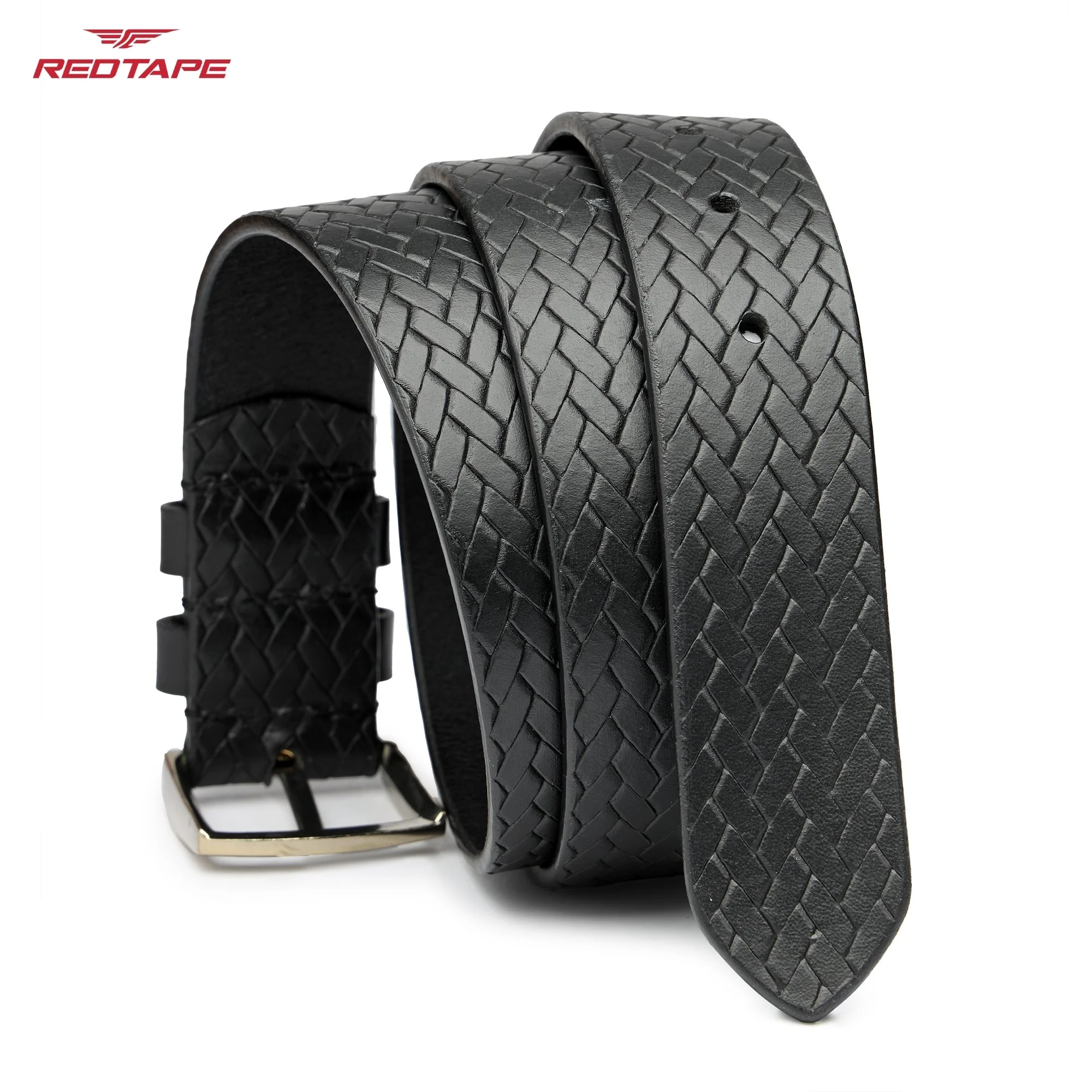 Men's Black Casual Leather Belt - Image 7