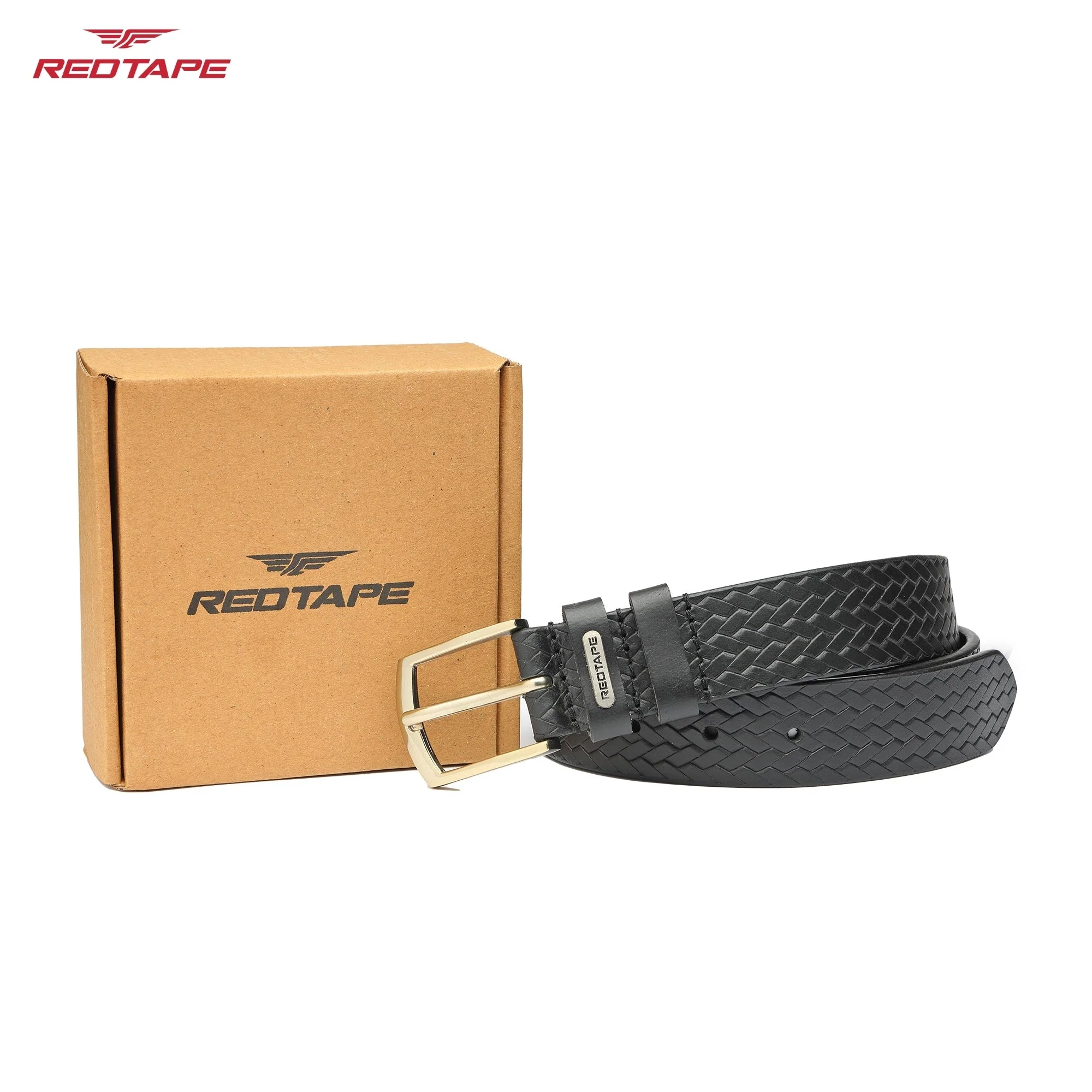 Men's Black Casual Leather Belt - Image 8