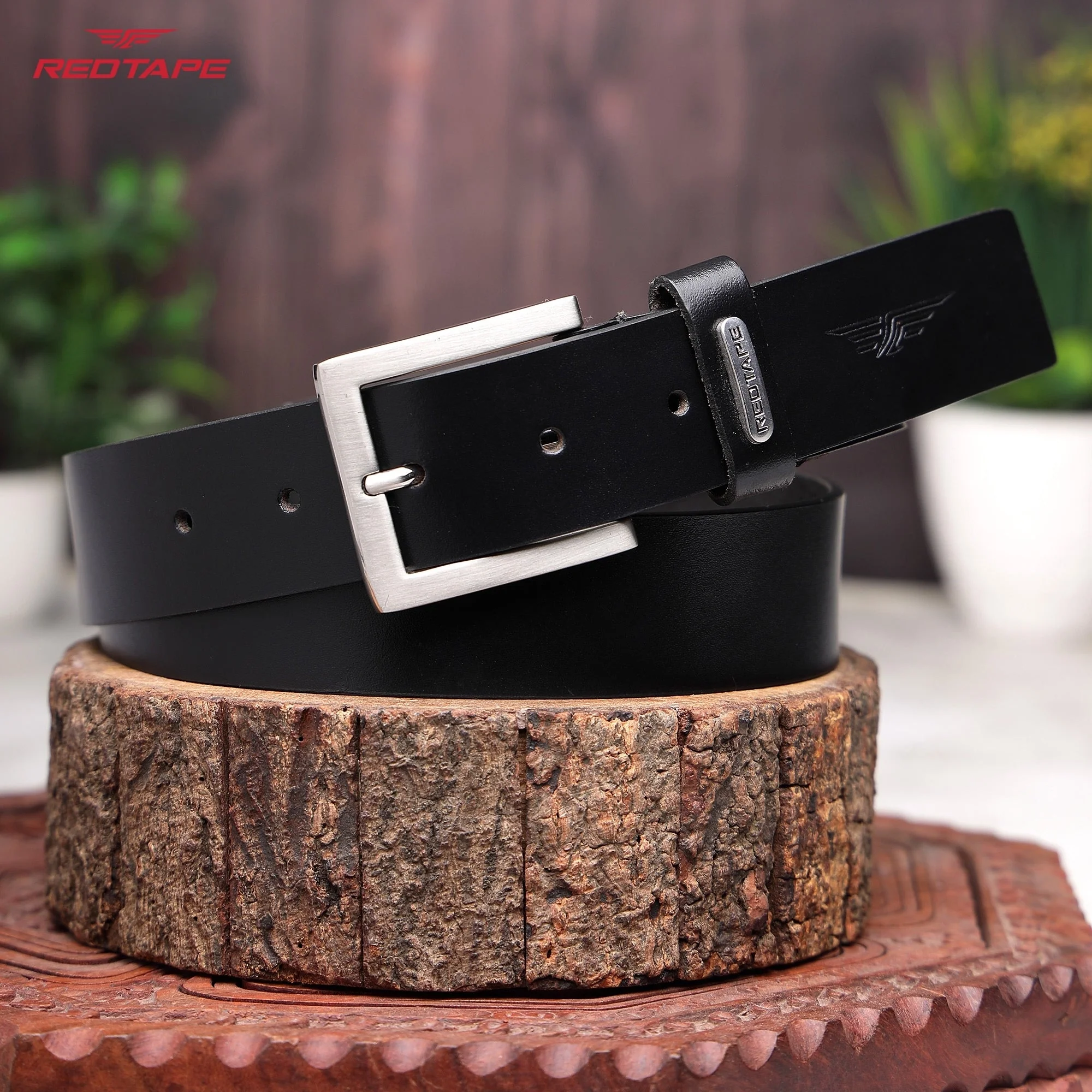 Men's Black Formal Leather Belt - Image 2