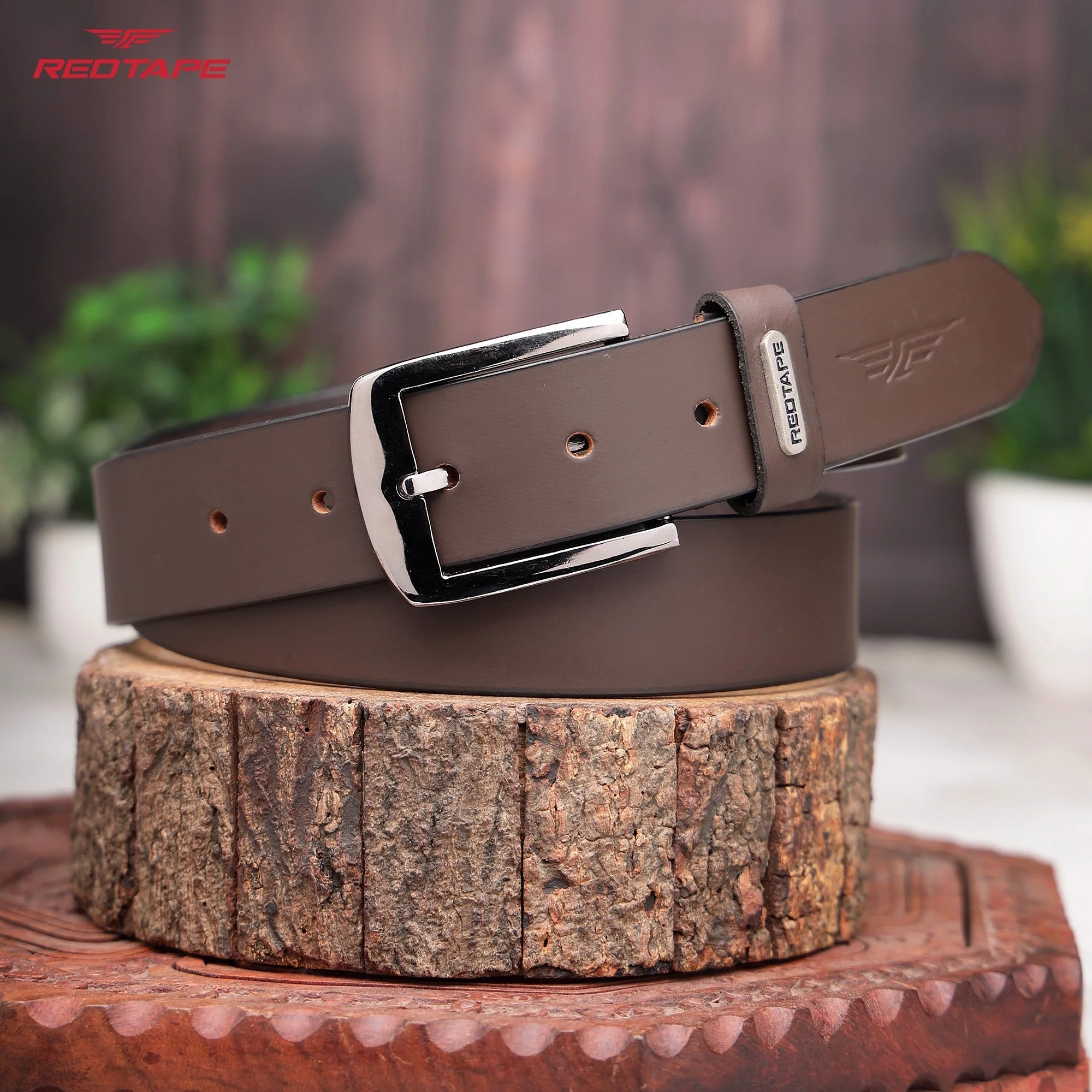 Men’s Dark Brown Genuine Leather Belt - Image 2