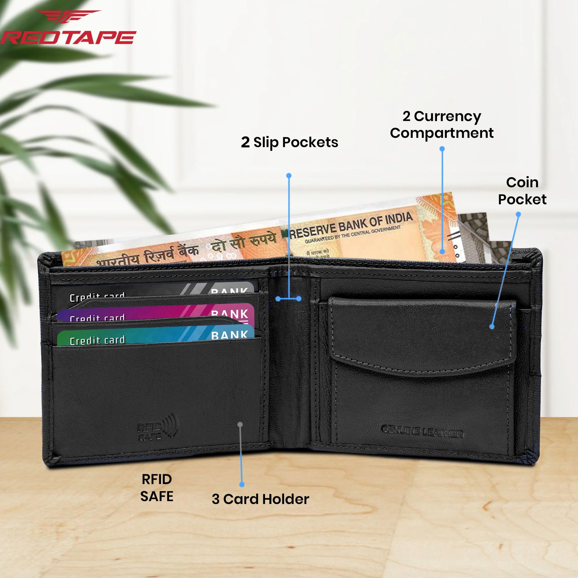 Mens Grey Leather Wallet - Image 5