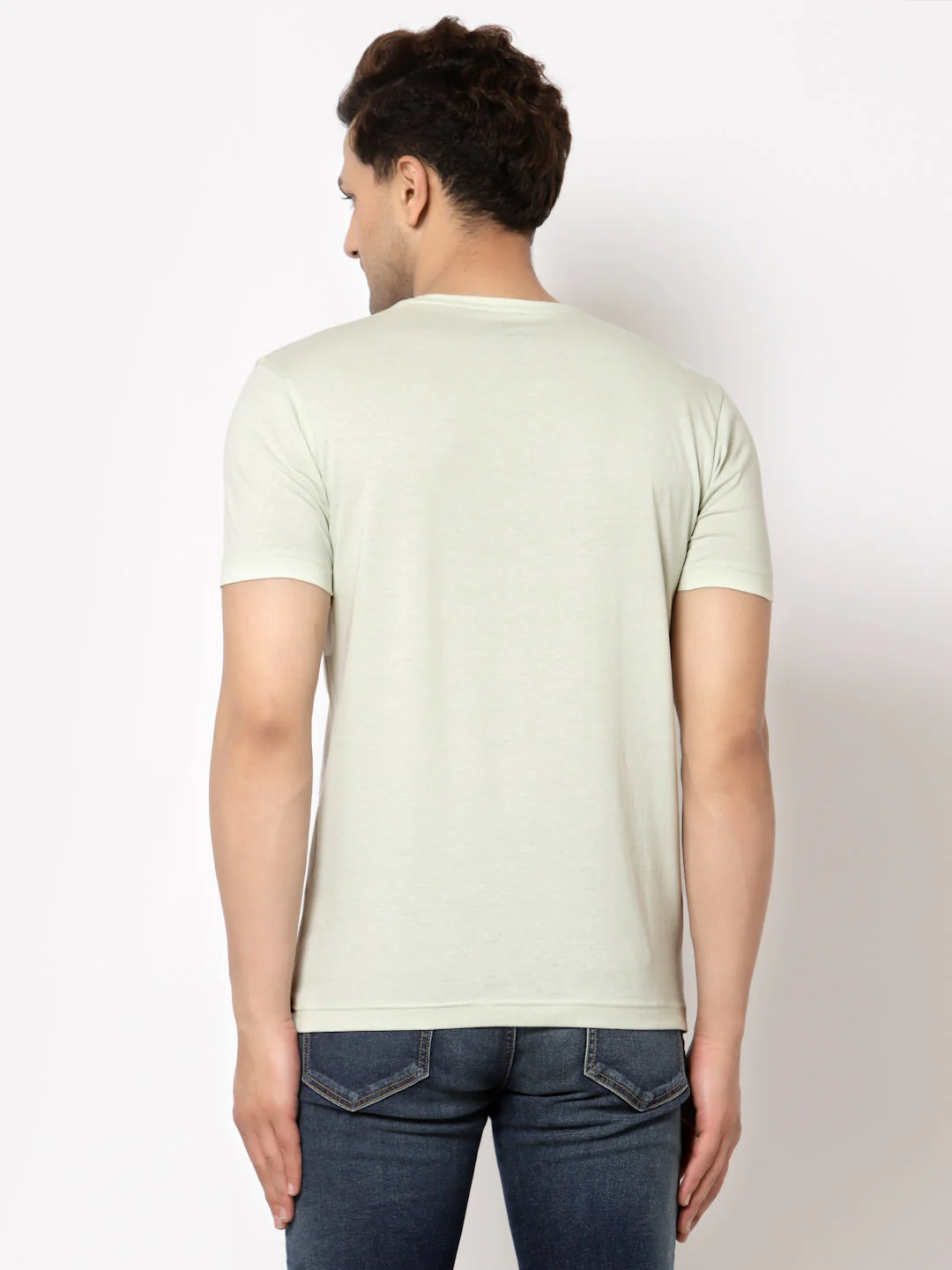 Mint Green Graphic Print T-Shirt for Men - Image 3