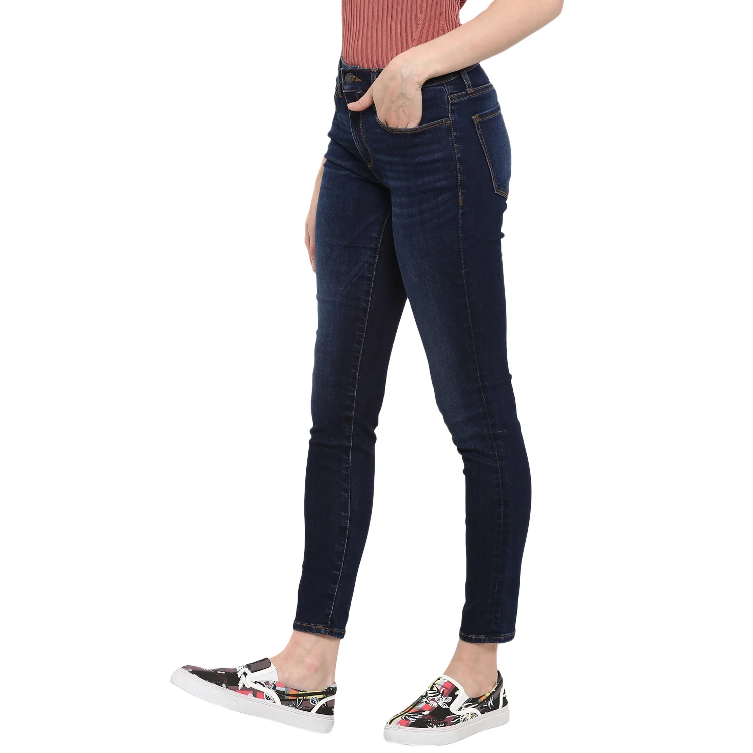 Women Dark Blue Jeans - Image 4