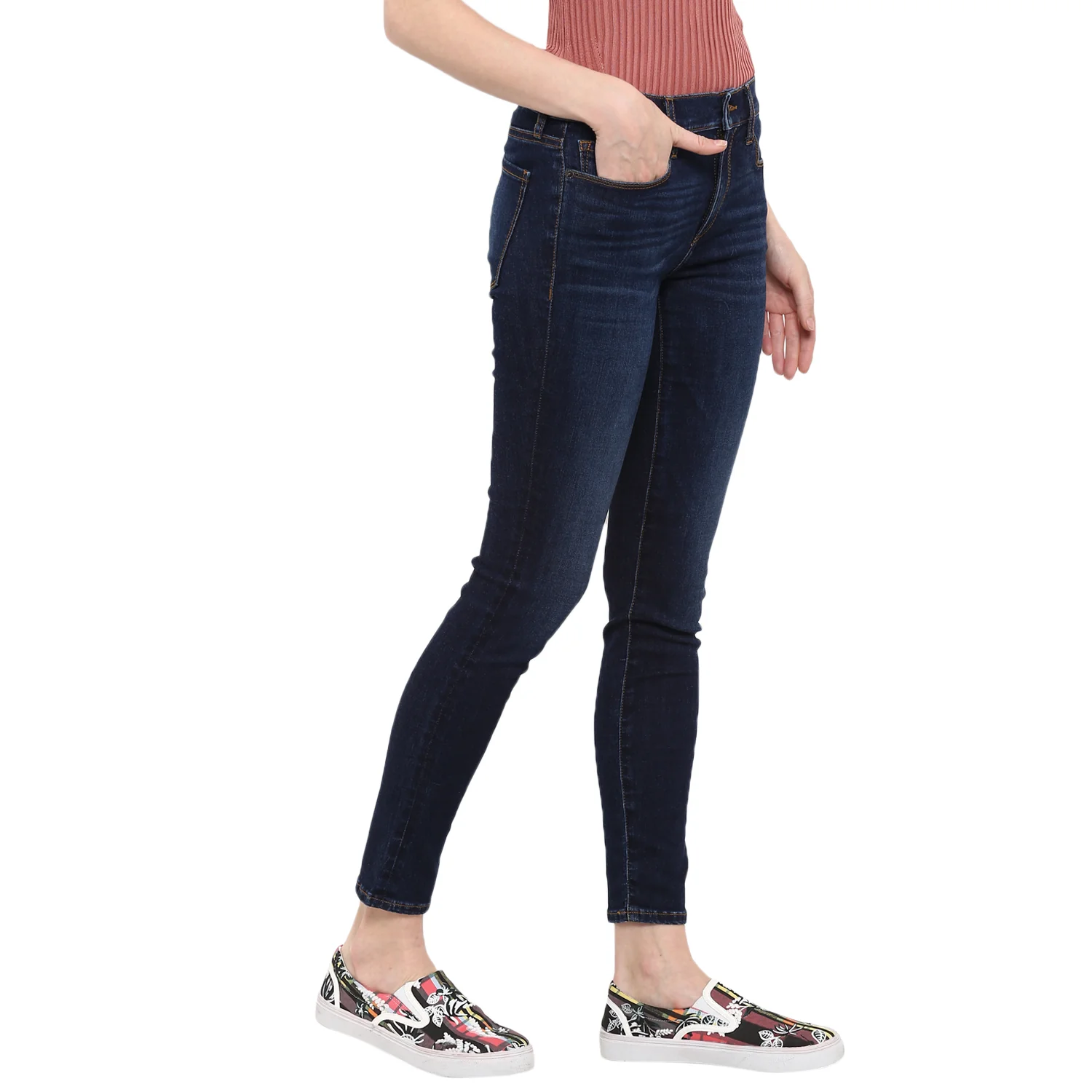 Women Dark Blue Jeans - Image 5