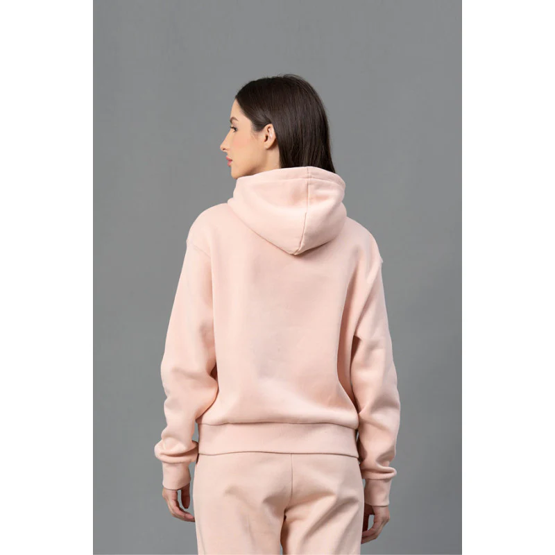 Women Light Peach Embroidered Hoodie - Image 3