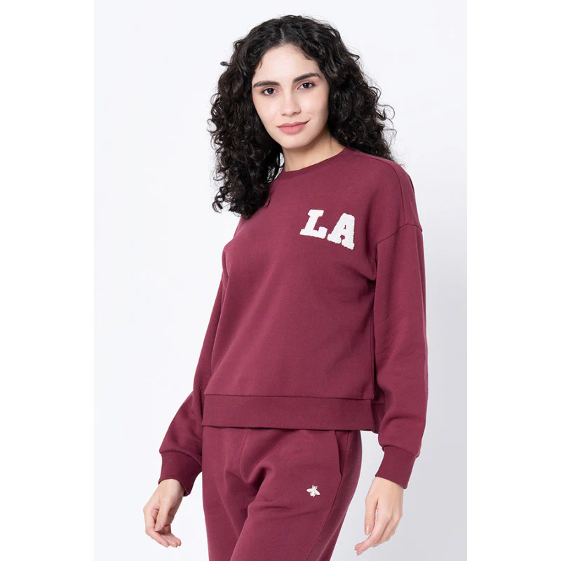 Women's Plum Embroidered Sweatshirt - Image 2