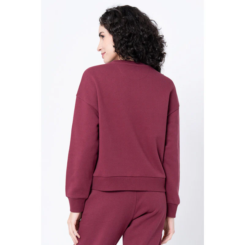 Women's Plum Embroidered Sweatshirt - Image 3
