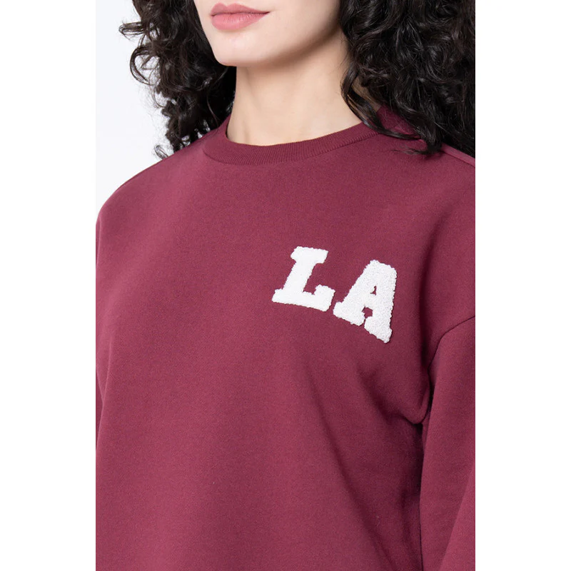 Women's Plum Embroidered Sweatshirt - Image 4