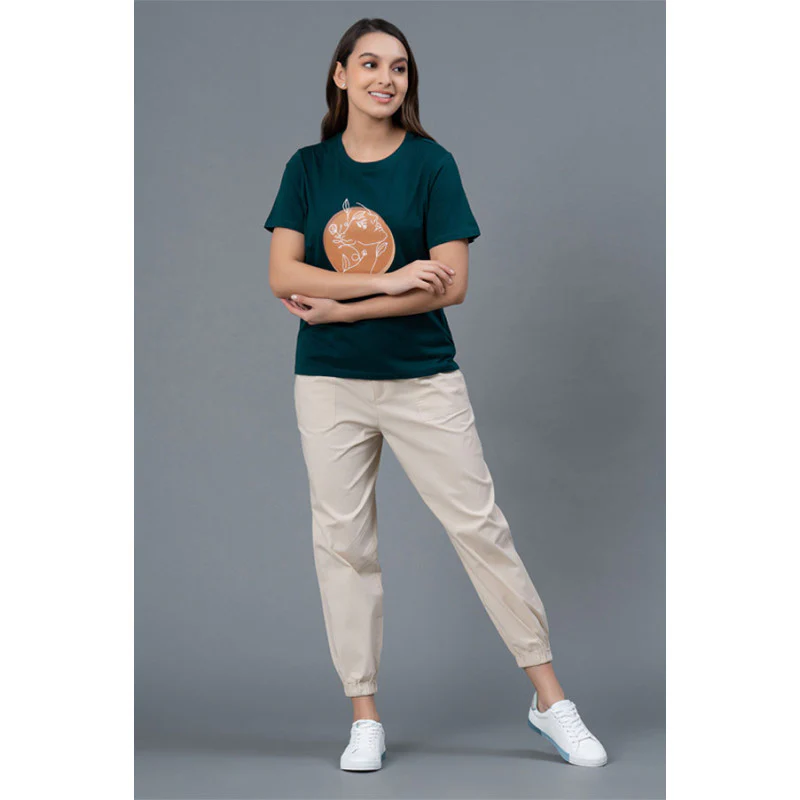 Beige Cotton Joggers for Women - Image 5