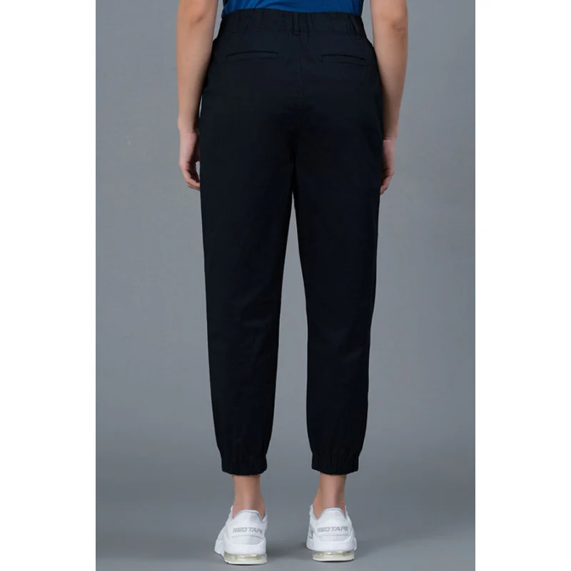Black Cotton Joggers for Women - Image 3