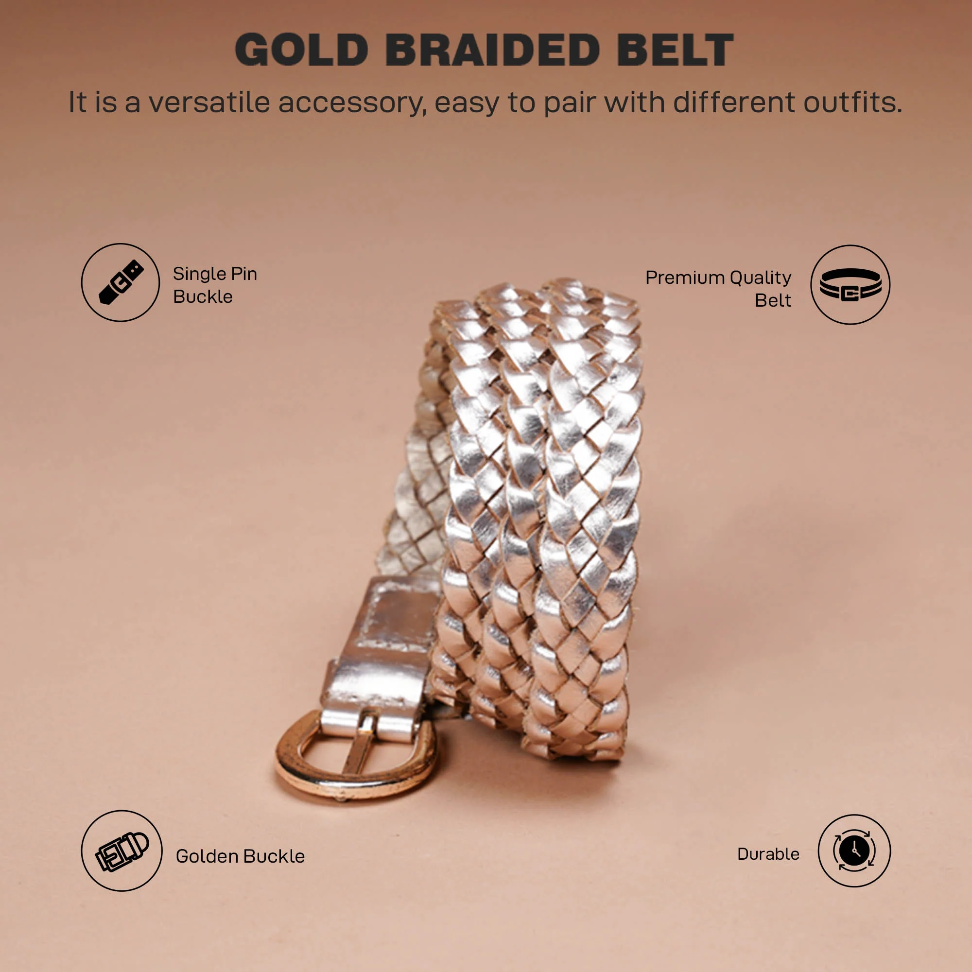 Braided Belt For Women | Classic And Durable - Image 3