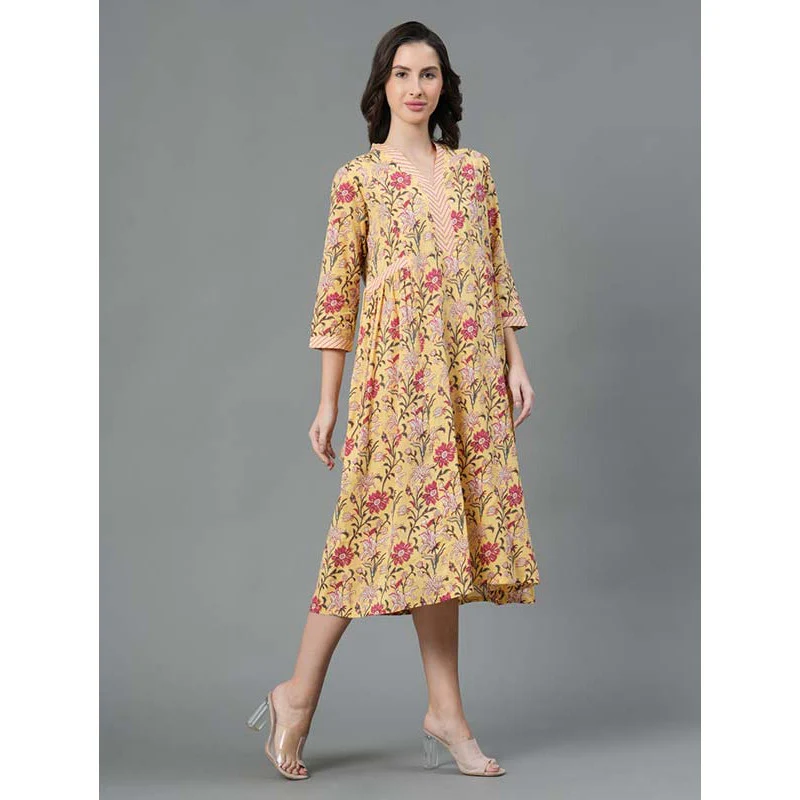 Casual Floral Print Dress For Women - Image 2