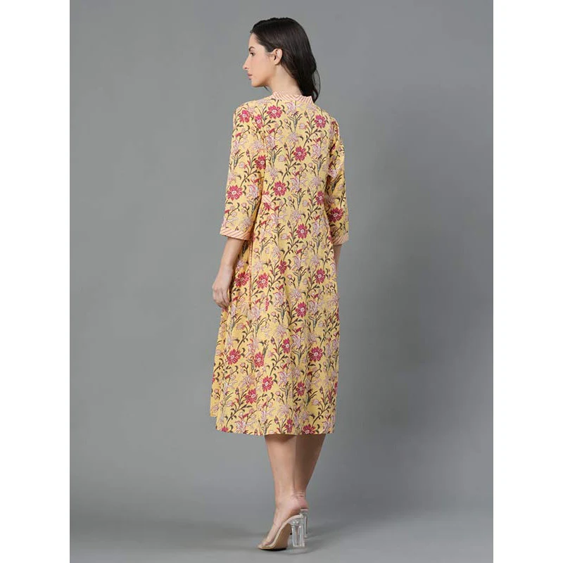 Casual Floral Print Dress For Women - Image 3