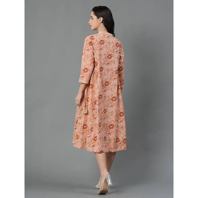 Casual Floral Print Dress For Women - Image 3