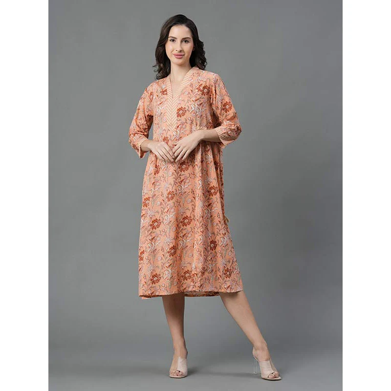 Casual Floral Print Dress For Women - Image 5