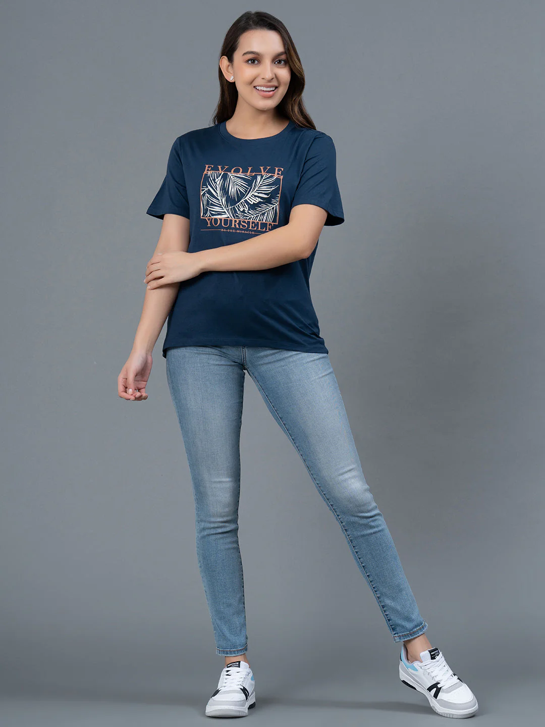 Casual Graphic Print Cotton T-Shirt for Women - Image 5