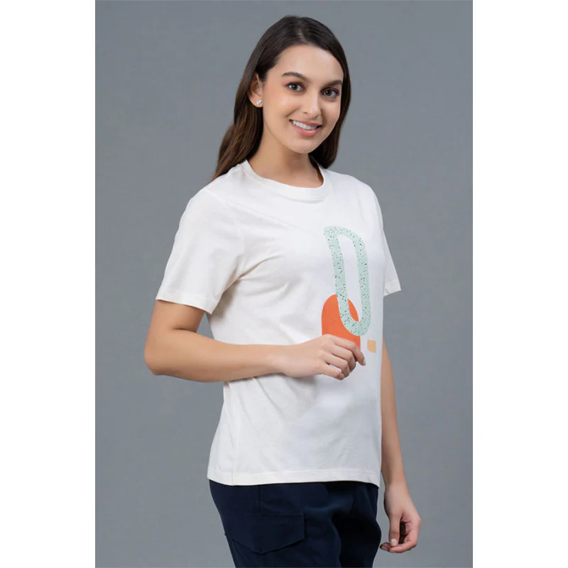 Casual Half Sleeves Cotton T-Shirt for Women - Image 2