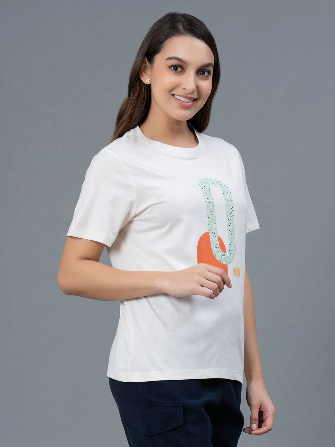 Casual Half Sleeves Cotton T-Shirt for Women - Image 2