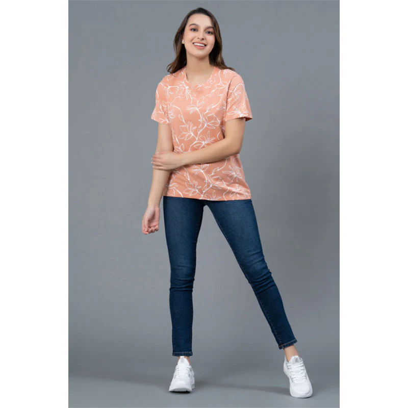 Casual Multi-color Printed Cotton T-Shirt for Women - Image 5