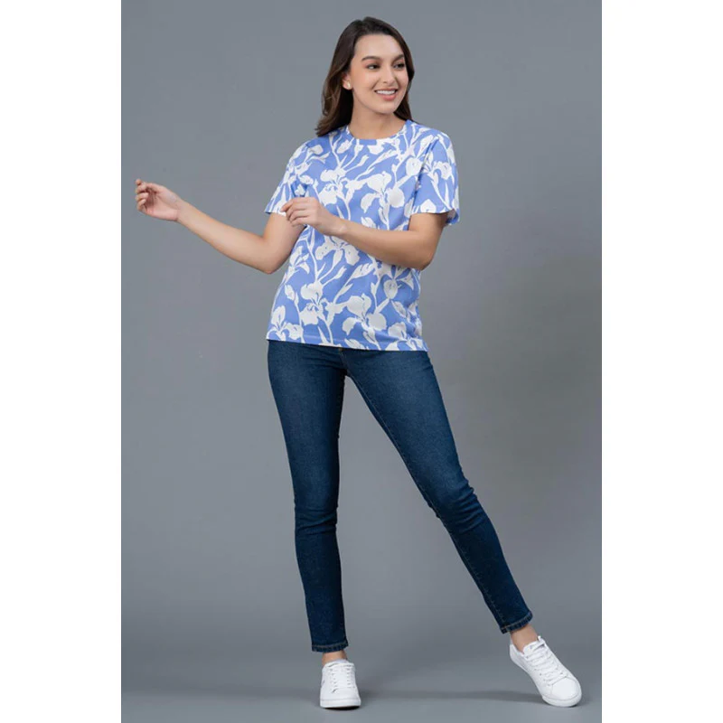 Casual Multi-color Printed Cotton T-Shirt for Women - Image 5