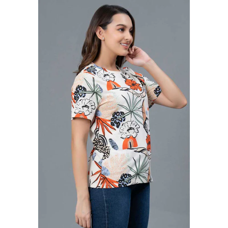 Casual Multi-color Printed T-Shirt for Women - Image 2