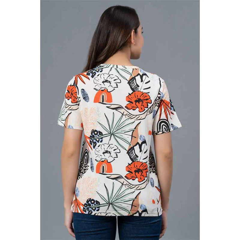 Casual Multi-color Printed T-Shirt for Women - Image 3