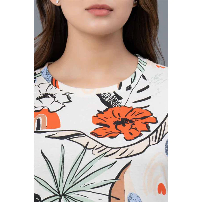 Casual Multi-color Printed T-Shirt for Women - Image 4