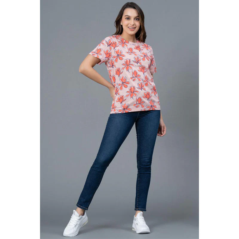 Casual Printed Cotton T-Shirt for Women - Image 5