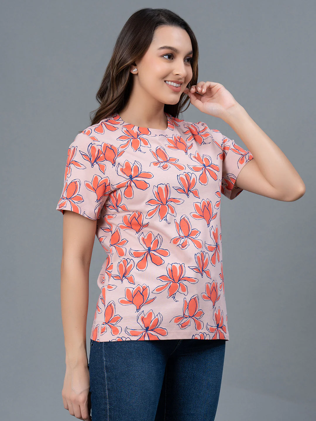 Casual Printed Cotton T-Shirt for Women - Image 2