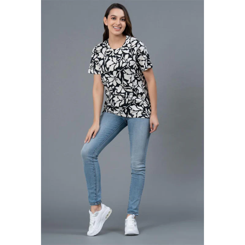 Casual Printed Cotton T-Shirt for Women - Image 5