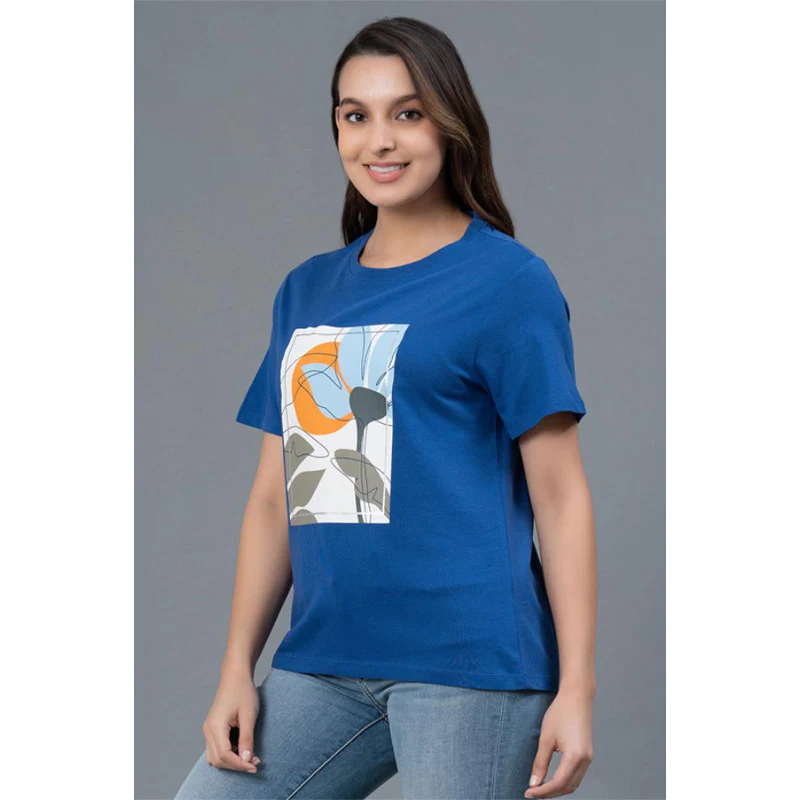 Casual Round Neck Cotton T-Shirt for Women - Image 2