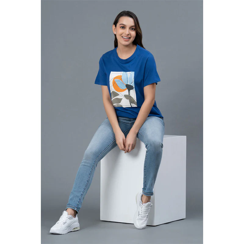 Casual Round Neck Cotton T-Shirt for Women - Image 5