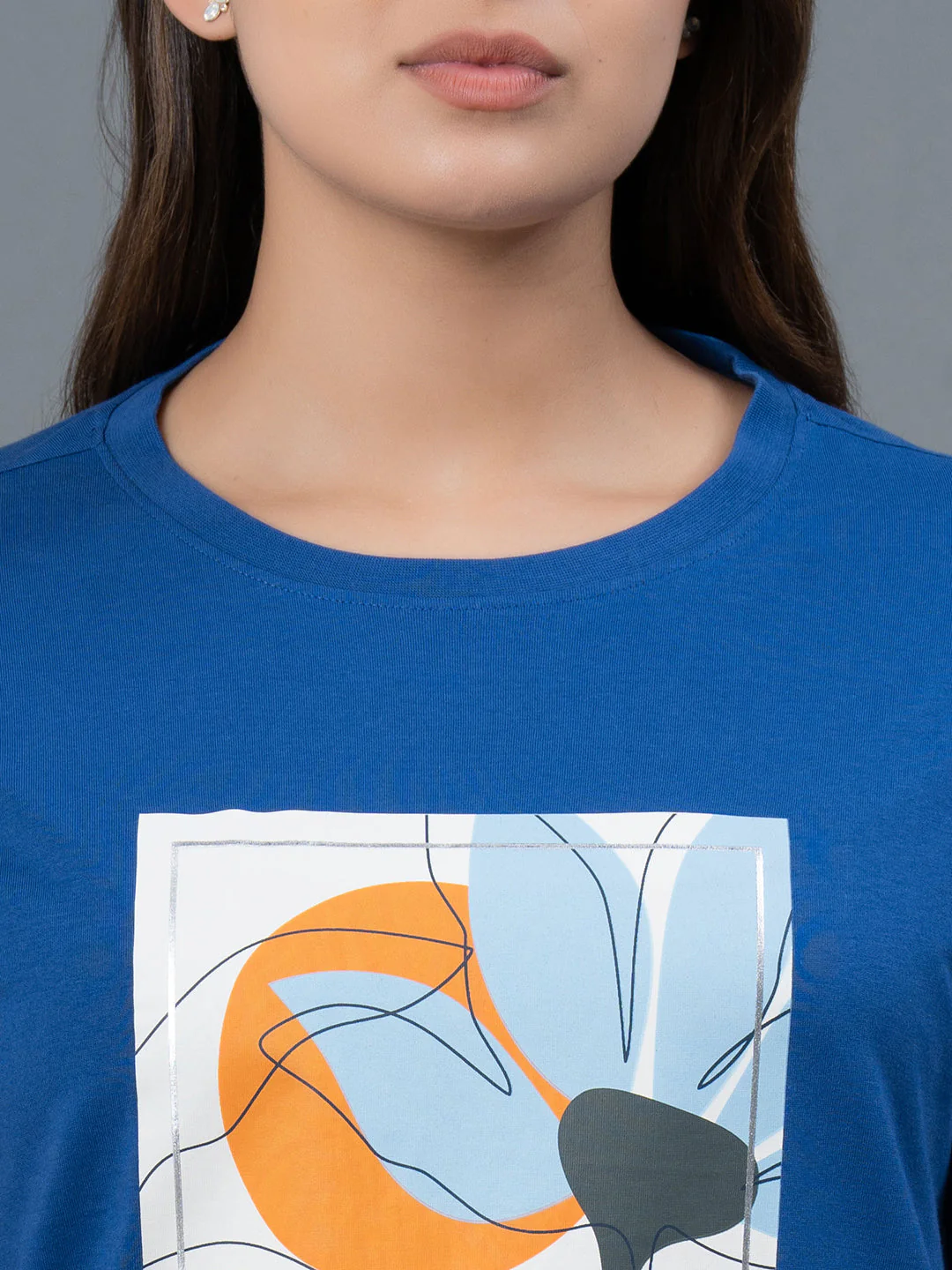 Casual Round Neck Cotton T-Shirt for Women - Image 4
