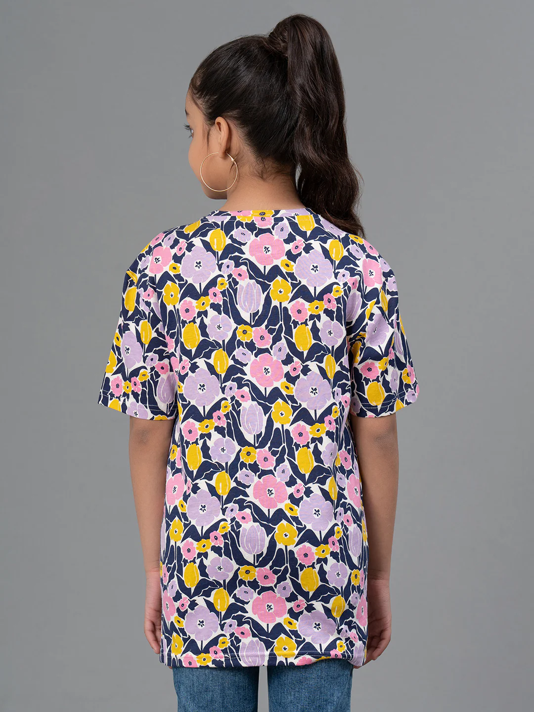 Dark Purple color T-Shirt for Girls - Image 3