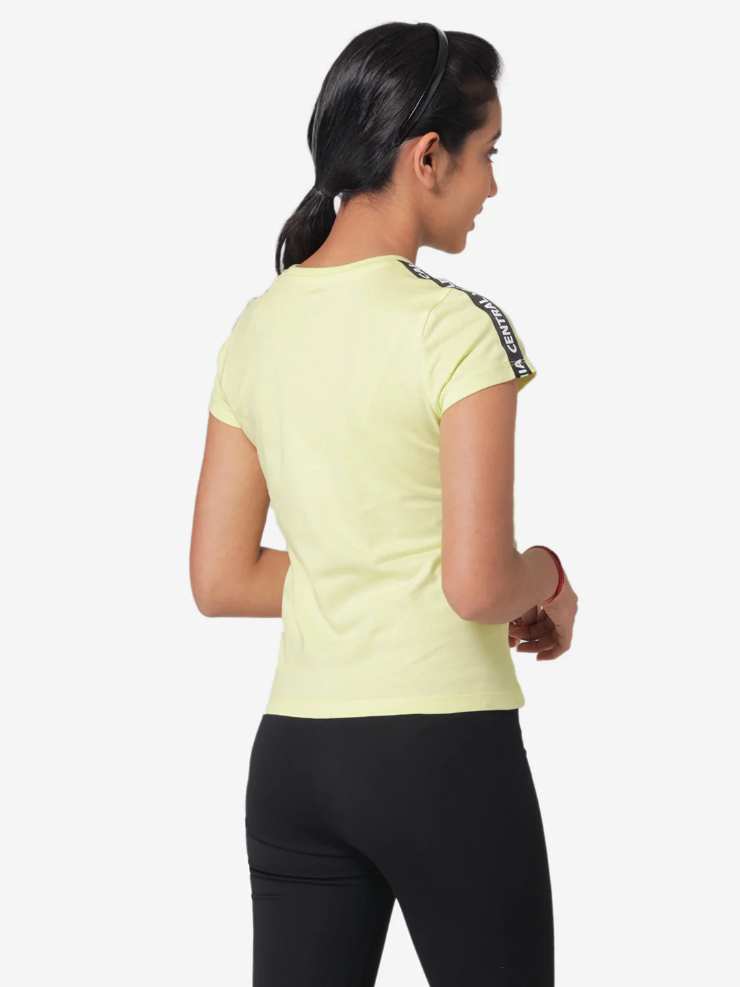 Girl's Neon Green Round Neck T-Shirt - Image 4