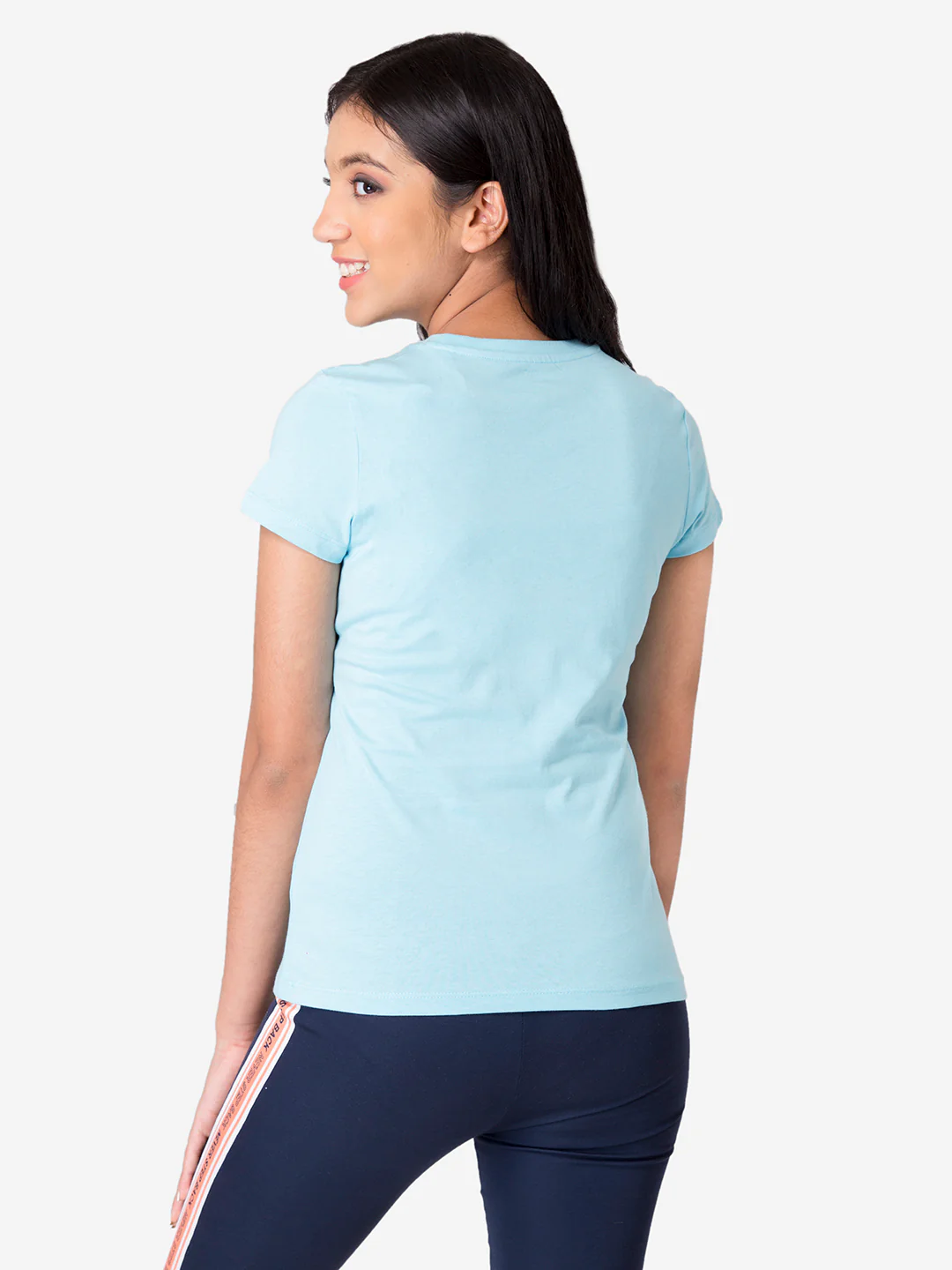 Girl's Pastel blue Round Neck T-Shirt - Image 4