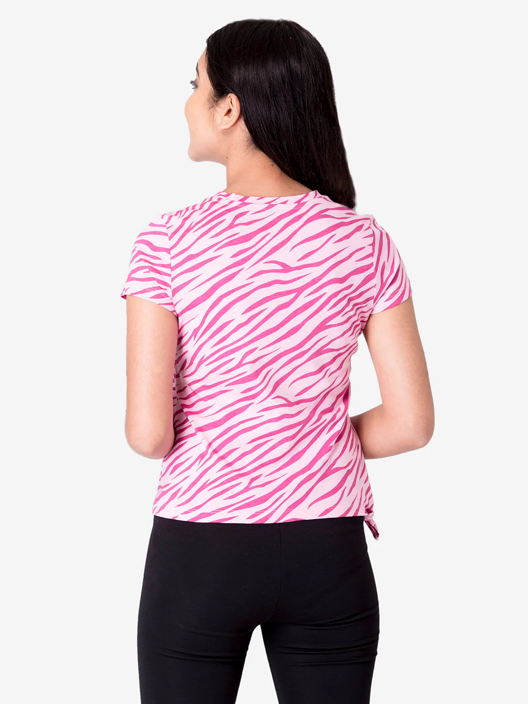 Girl's Pink Round Neck T-Shirt - Image 4
