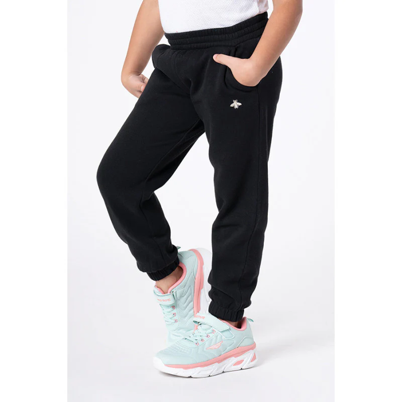 Girl's Black Solid Jogger - Image 2