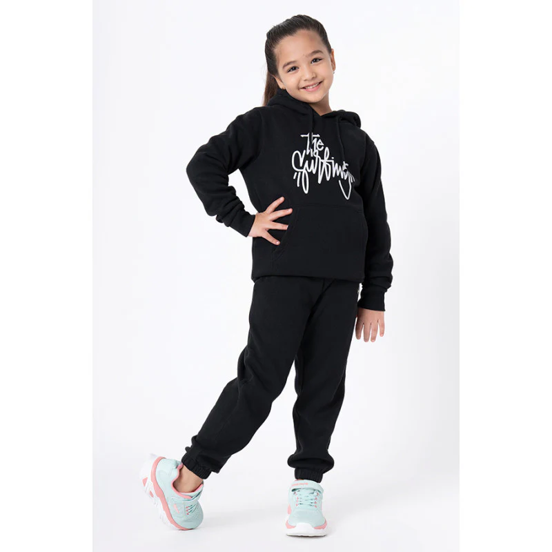 Girl's Black Solid Jogger - Image 5