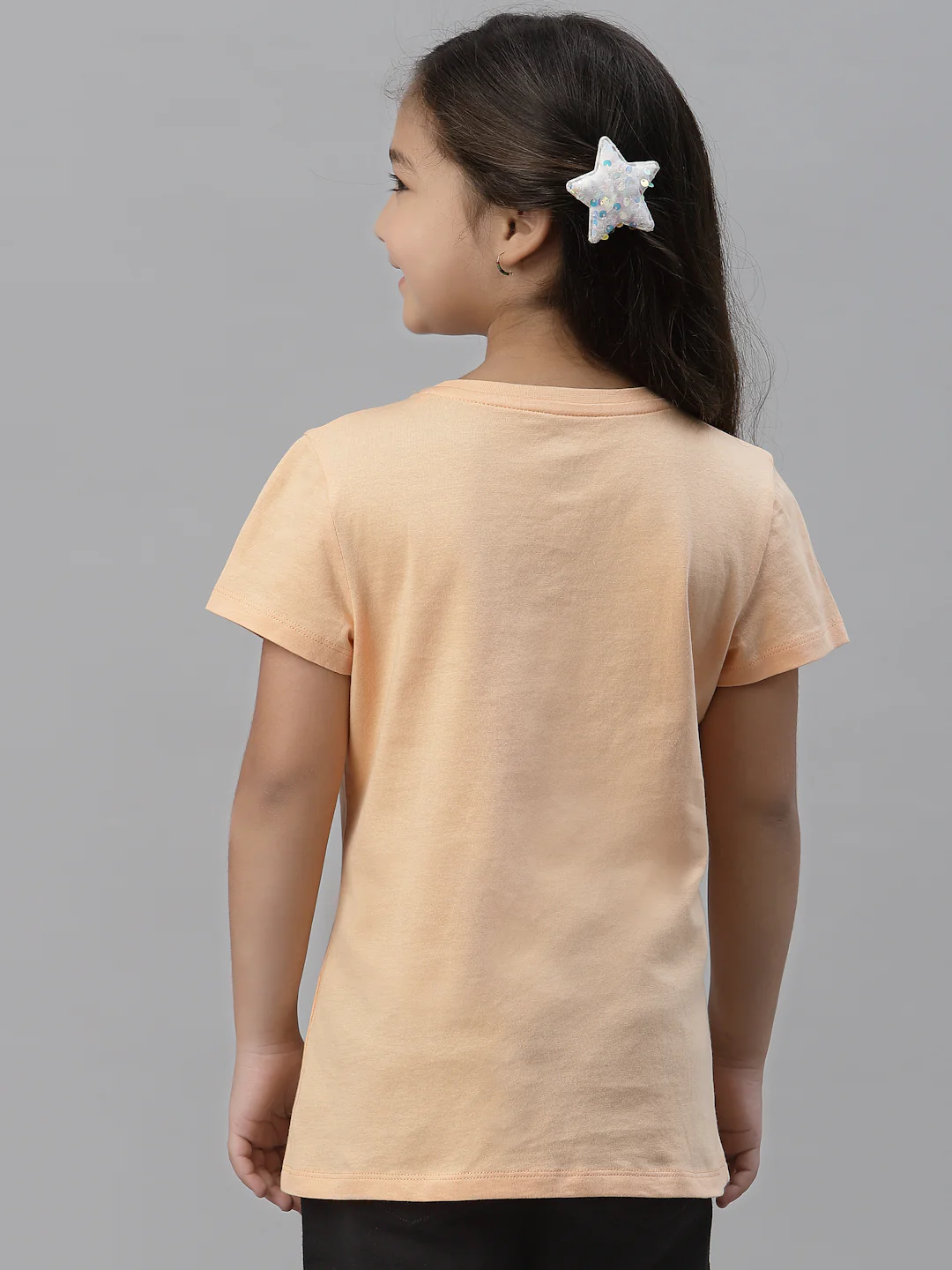 Girls Bright Coral Round Neck T-Shirt - Image 4
