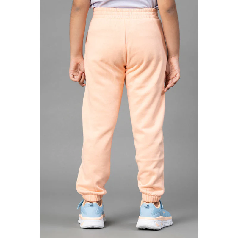 Girls Bright Peach Solid Jogger - Image 3