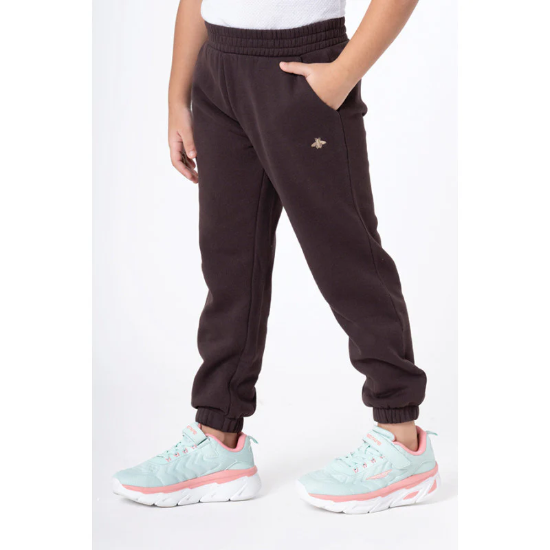 Girl's Brown Solid Jogger - Image 2